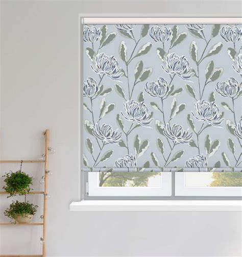 Louvolite Chrysanthemum Blackout Lakes Roller Blind Made To Measure