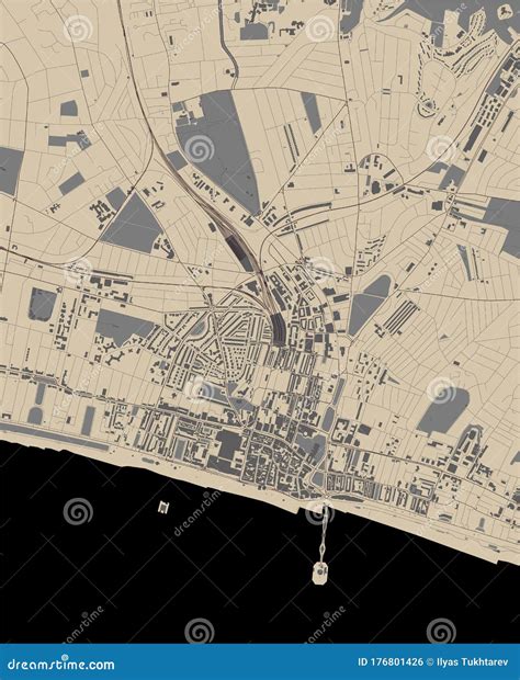 map   city  brighton east sussex south east england england uk stock illustration