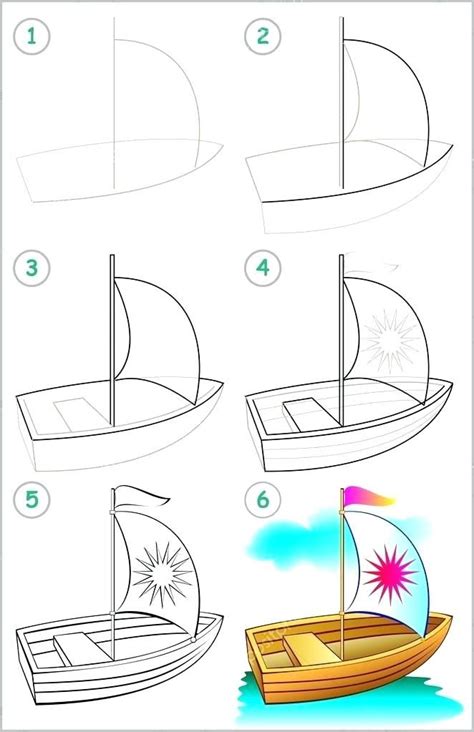 How To Draw A Boat Step By Step At Drawing Tutorials