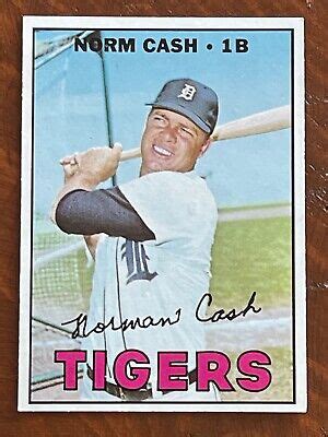 Vintage 1967 Topps Norm Cash Detroit Tigers Baseball Card 540