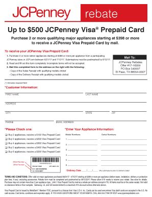 Jcpenney Prepaid Visa Card Fill Online Printable Fillable Blank