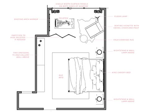 bedroom-design-around-peloton-with-partition-chair-out-of-sight-peloton