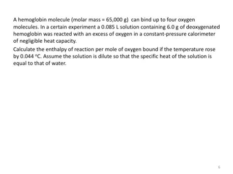 Solved A Hemoglobin Molecule Molar Mass 65 000 G Can