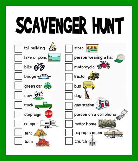 Scavenger Hunt Lists for Kids