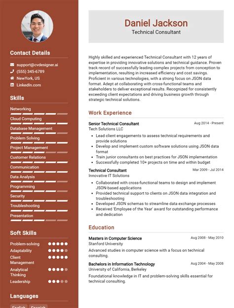 Technical Consultant Cv Examples For Tips Free Templates