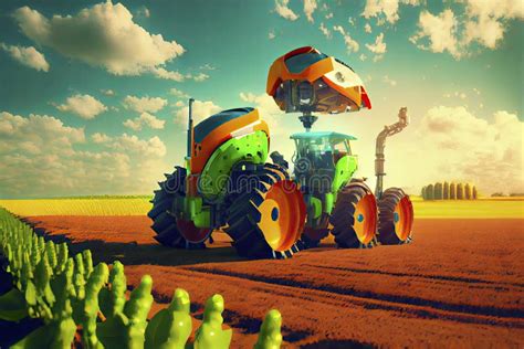 Smart Robotic Farmers Concept, Robot Farmers, Agriculture Technology ...