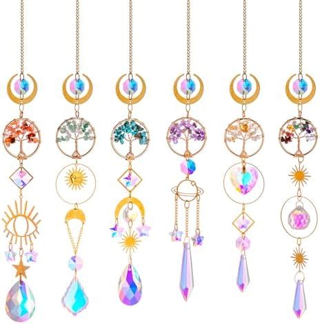 6 PCS Crystal Suncatchers For Window Hanging Sun Catchers Indoor