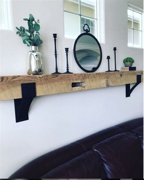 Metal Mantle Bracket Black Steel Rustic Mantel Bracket With Lip Black