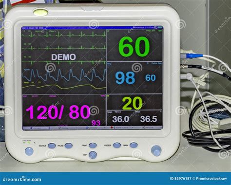 Digital cardiac monitor stock image. Image of resuscitation - 85976187