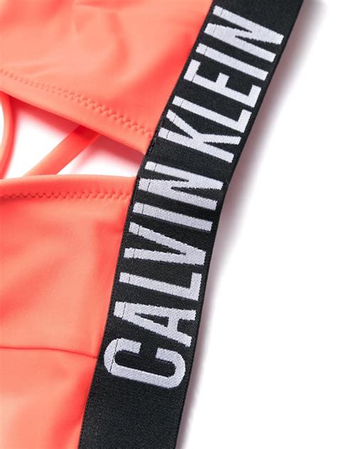 Calvin Klein Logo Underband Halterneck Bikini Top Farfetch