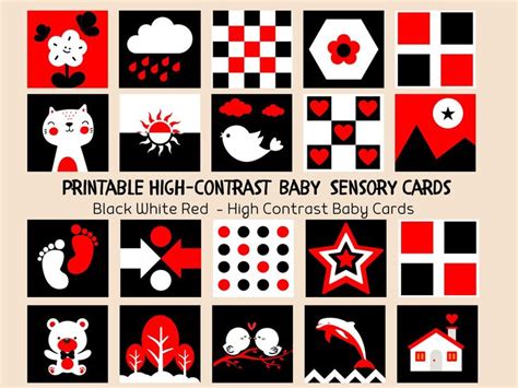 High Contrast Sensory Flashcards Black White And Red Flashcards