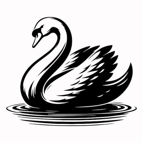 Ilustraci N Vectorial De La Silueta Del Cisne Vector Premium Generado