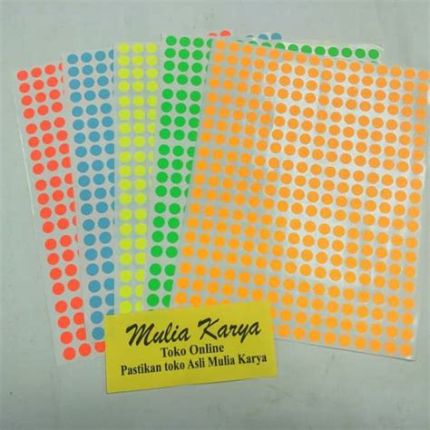 Jual Hvs Warna Sticker Bulat Kecil Label Stiker Hvs Warna Bulat Kecil