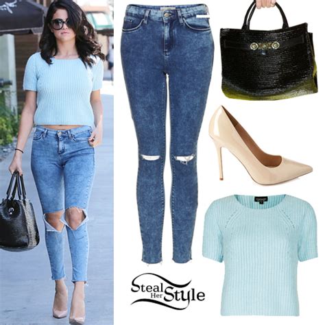 Selena Gomez Ripped Jeans Sweater Tee Steal Her Style