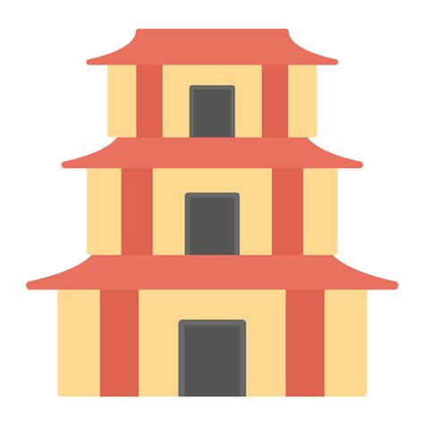 Premium Vector Pagoda Vector Illustration Style