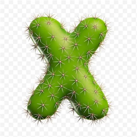 Archivo Psd Aislado D De La Letra Del Alfabeto Xmade De Cactus Verde