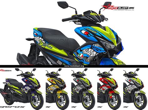 Modifikasi Striping Yamaha Aerox 155 Shark All Varian Warna Motoblast