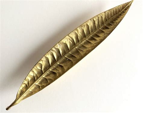 Vintage Solid Brass Plant Leaf Dish Virginia Metalcrafters Euphorbia