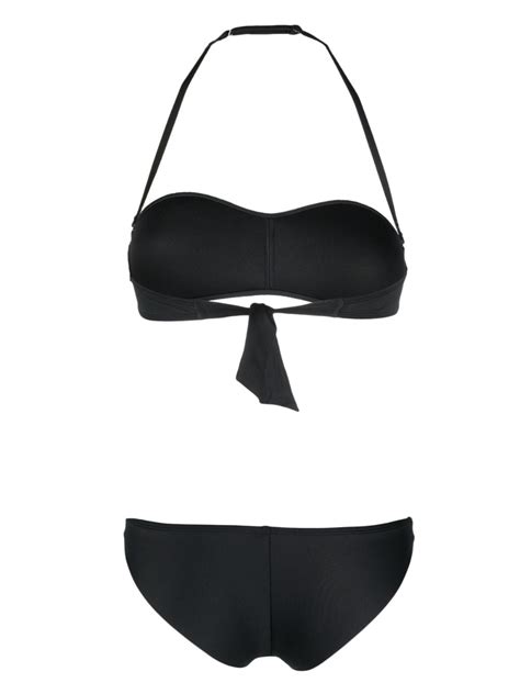 Ea7 Emporio Armani Logo Embellished Bikini Set Black FARFETCH