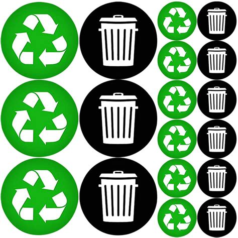 1 Set Trash Can Recycle Stickers Waste Sorting Decal Sticker Recycling ...