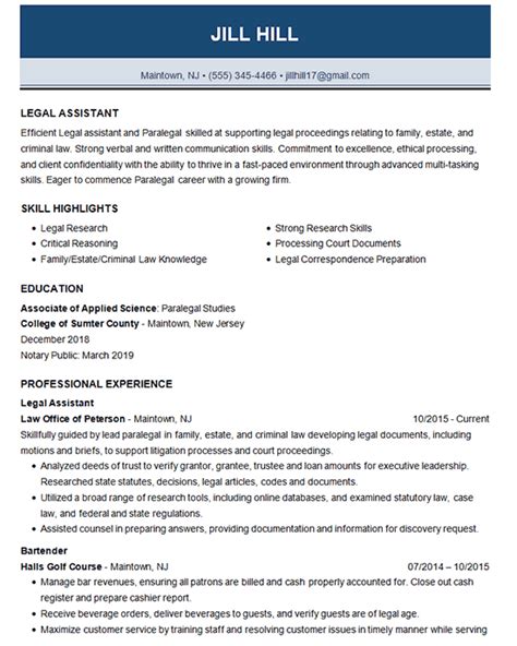 Legal Assistant Resume Resume Example Writing Tips Resume Genius Artofit