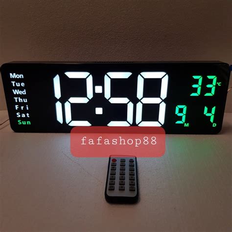 Jual Jam Dinding Rumah Kantor Digital Led Layar Besar Dengan Remote