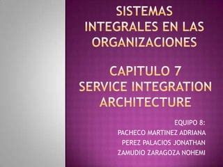 Arquitectura De Integracion De Los Servicios PPT