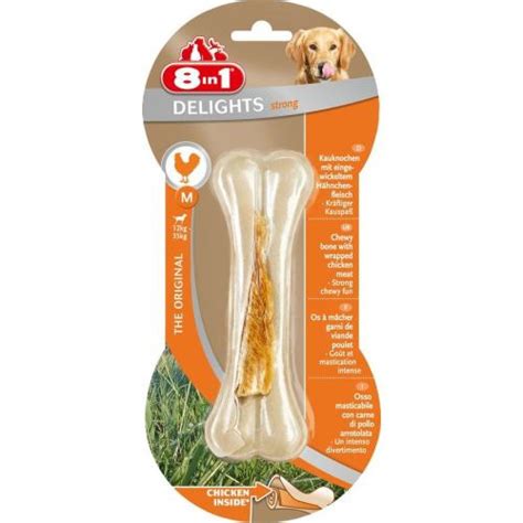 Купить Кость для собак Delights Strong с курицей M 20см 8in1 (1шт ...