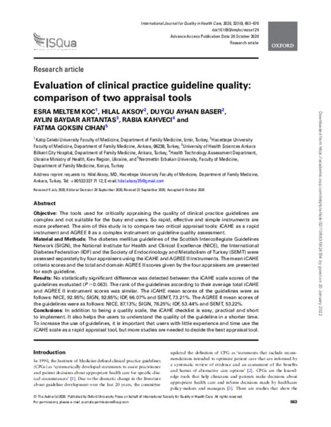 Pdf Evaluation Of Clinical Practice Guideline Quality Comparison Of