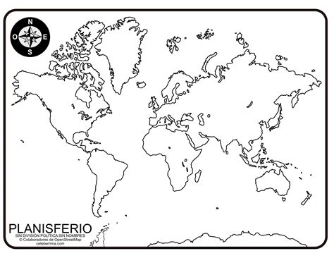 Planisferios Con Division Politica Sin Nombres Para Imprimir 5