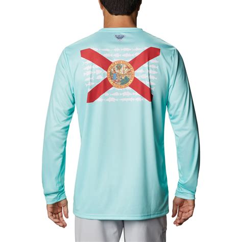 Columbia PFG Terminal Tackle State Fish Flag Long Sleeve Shirt Men S