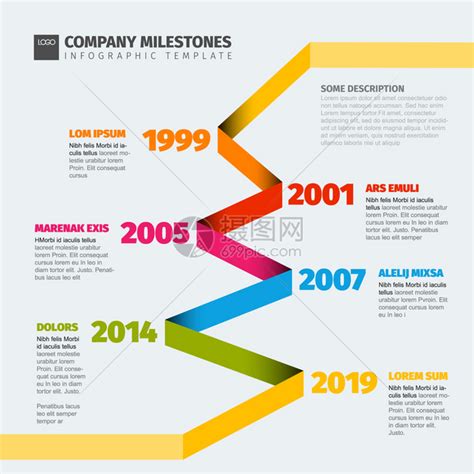 具有最大里程碑的矢量信息时间报告模板zigzag时间模板插画图片下载 正版图片305959964 摄图网