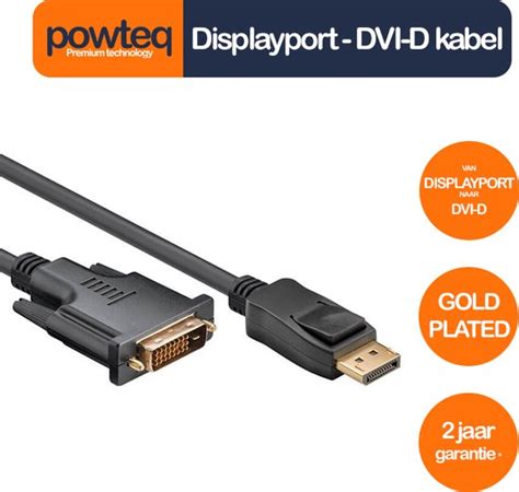 Powteq Meter Premium Displayport Naar Dvi D Kabel Gold Plated Bol