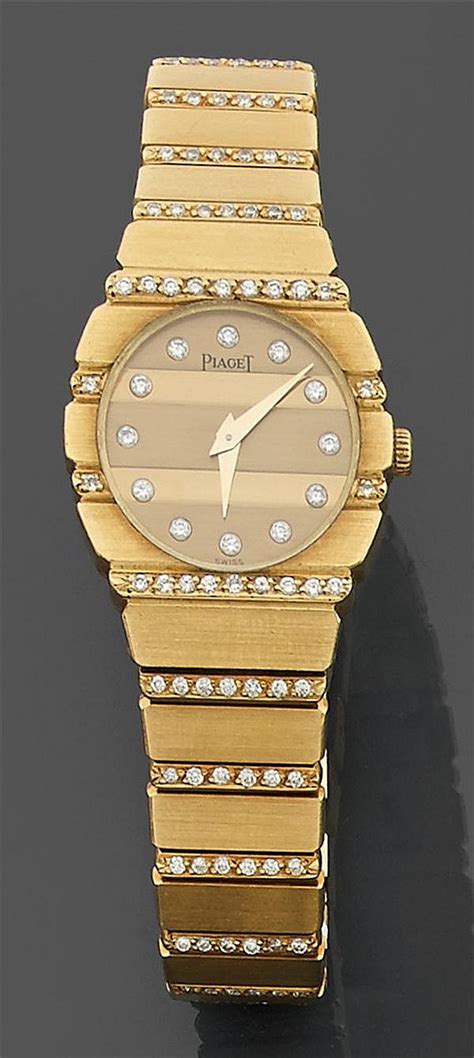 Lot Piaget Bracelet Montre De Dame Mod Le Polo En Or Satin D Cor