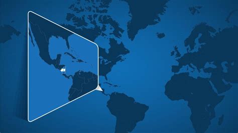 Locatie Van Nicaragua Op De Wereldkaart Met Vergrote Kaart Van