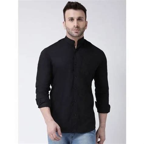 Rare Rabbit Mens Prime Black Shirt Cotton Fabric Slim Fit Collar Collar