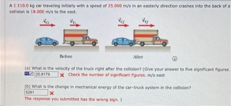 Solved A 1 110 0 Kg Car Traveling Initially With A Speed Of Chegg