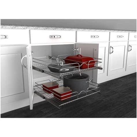 Rev A Shelf 5wb2 Series 24 Inch Pull Out Two Tier Shelf Organizer Bed