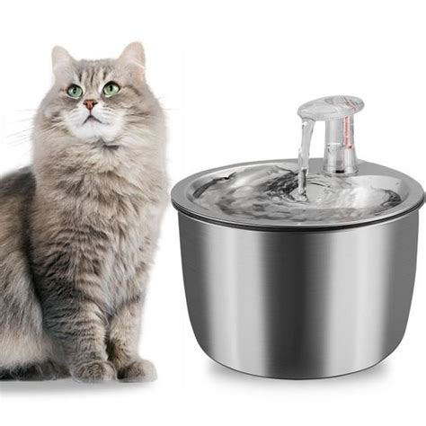 Fontaine Eau Pour Chat Chien Acier Inoxydable Avec Cordon L Avec