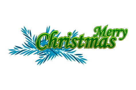 Premium Vector Merry Christmas Green Text With Tree Branch Vector