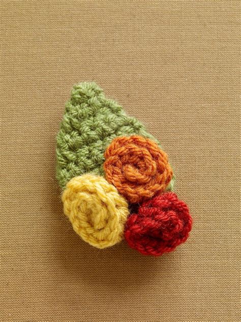 Fall Flower Brooch Crochet Crochet Fall Crochet Leaves Crochet