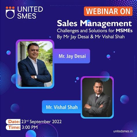 Webinar On Sales Management Challenges And Solutions For Msmes By Jay