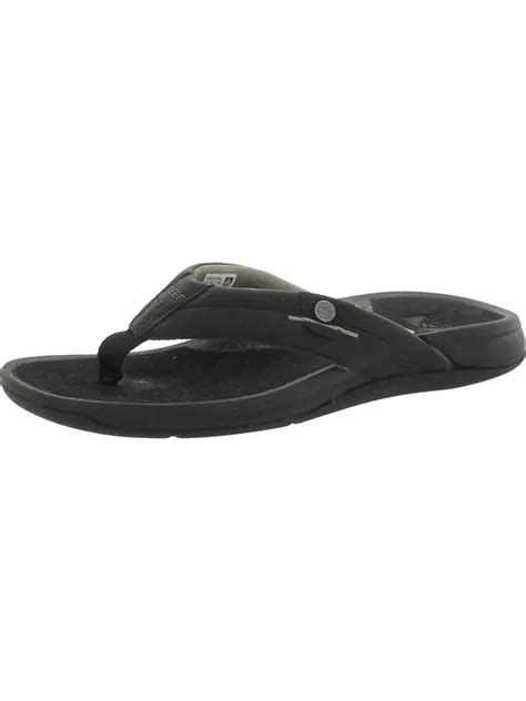 Reef Pacific Faux Leather High Arch Support Flipflops - Black ...