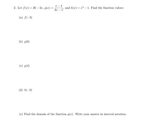 Solved Let Fx26 2xgxx 42x 1 ﻿and Hxx2 1 ﻿find