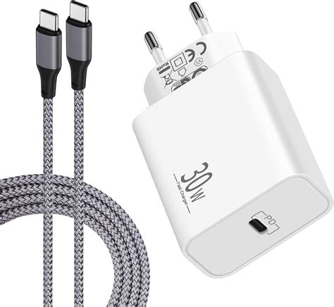 Mataumahi 30w Usb C Ladegerät Mit 2m Typ C Ladekabel 2 Port Netzteilsteckeradapter