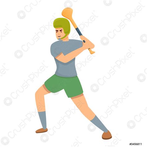 Hurling Action Player Icon Cartoon Style Stock Vector Crushpixel