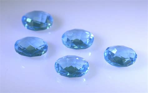 Synthetic Cubic Zirconia Blue Topaz Cz Loose Stone Pieces X Mm