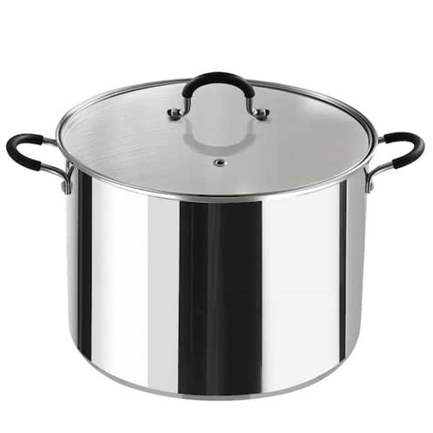 Cook N Home Qt Stainless Steel Stock Pot With Glass Lid Nc