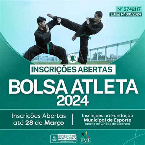 Abertas as inscrições para o Bolsa Atleta 2024 Hora de Porto Belo