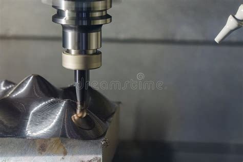 The Cnc Milling Machine Rough Cutting The Mold Parts By Indexable Ball